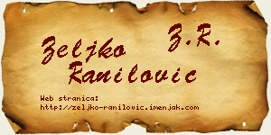 Željko Ranilović vizit kartica